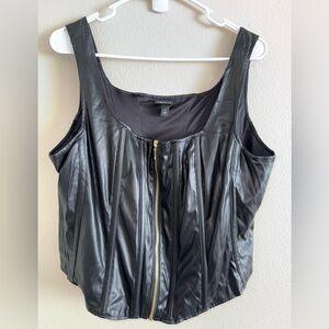 Torrid‎ Black Faux Leather Zip-Up Tank Top Size 1X or 14/16